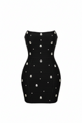 Strapless Diamond Bead Mini Bandage Dress
